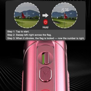 Golf Rangefinder with Slope - 1300 Y Golf RangeFinder, Flag Lock Vibration | 7X Zoom, Strong Magnet Mount (Pink) - Image 3