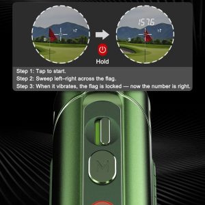 Swinora Golf Rangefinder with Slope - 1300 Y Golf RangeFinder, Flag Lock Vibration | 7X Zoom, Strong Magnet Mount (Green) - Image 3