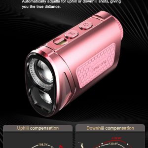 Golf Rangefinder with Slope - 1300 Y Golf RangeFinder, Flag Lock Vibration | 7X Zoom, Strong Magnet Mount (Pink) - Image 4