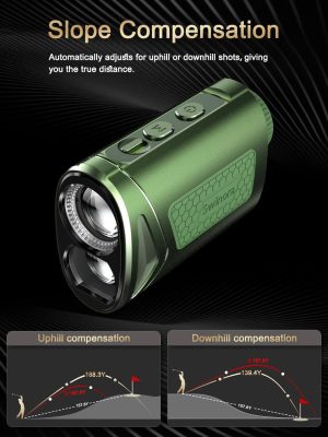 Swinora Golf Rangefinder with Slope - 1300 Y Golf RangeFinder, Flag Lock Vibration | 7X Zoom, Strong Magnet Mount (Green) - Image 4