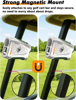 Magnetic Golf Rangefinder with Slope – 7X Magnification, 1300Y Range Finder Golf for All Levels, Fast Flag Lock Vibration, Rechargeable, Waterproof (darkgreen) - Image 5